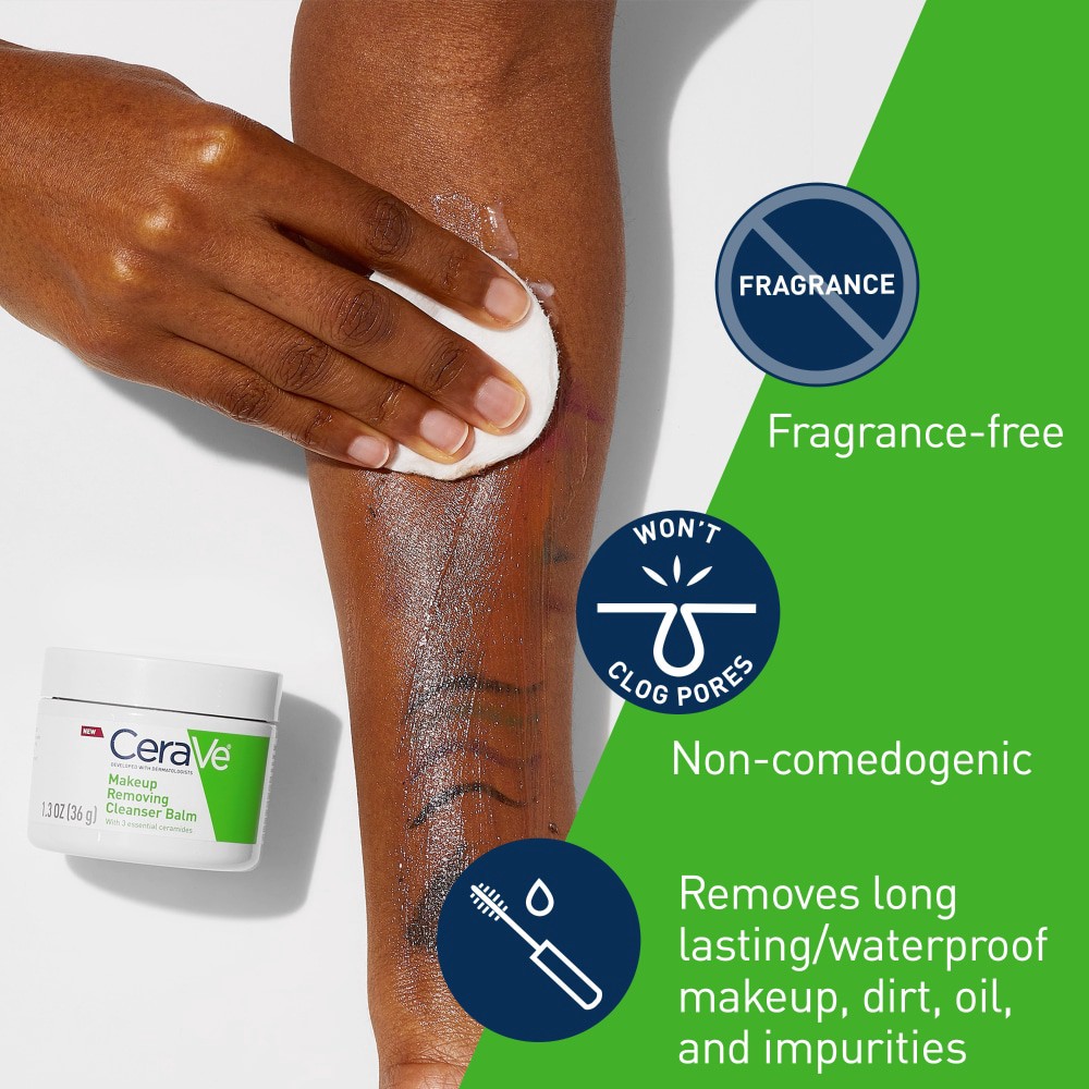 slide 5 of 6, Cerave Hydrating Makeup Removing Cleansing Balm, 1.3 oz