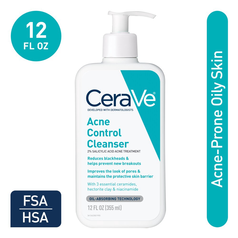 slide 2 of 6, Cerave Acne Control Cleanser 12fz - 12 FZ, 12 fl oz
