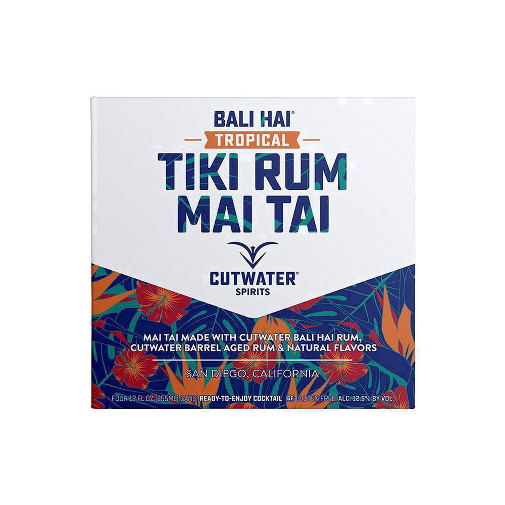 slide 13 of 15, Cutwater Spirits Tiki Rum Mai Tai, 4 Pack 12 fl. oz. Cans, 12.5% ABV, 48 fl oz