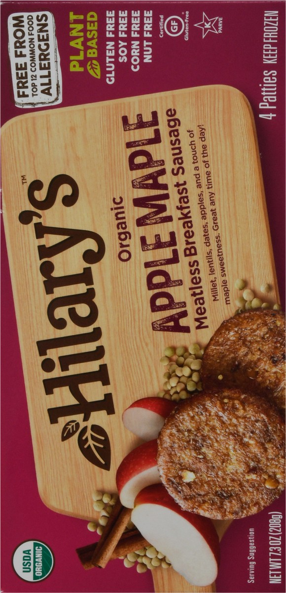 slide 5 of 9, Hilary's Organic Meatless Apple Maple Patties 4 ea, 4 ct