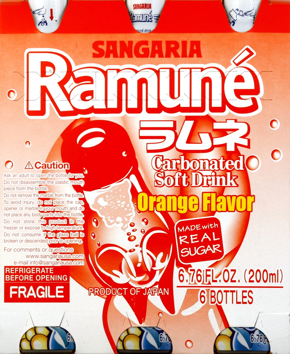 slide 4 of 4, Sangaria Orange Ramune, 6/6.76 oz