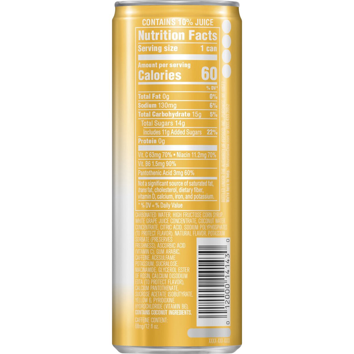 slide 2 of 8, Mountain Dew Sparkling Juice Beverage, Energizing Pineapple Orange Mango Flavored, 16 oz
