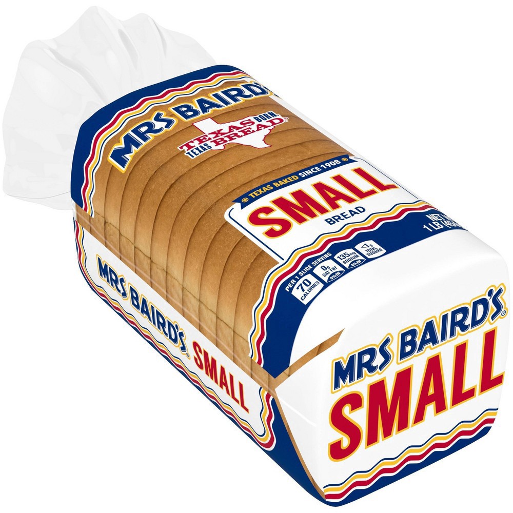 slide 7 of 9, Mrs. Baird's Small White Bread, 16 oz, White Bread, Bag, 16 oz