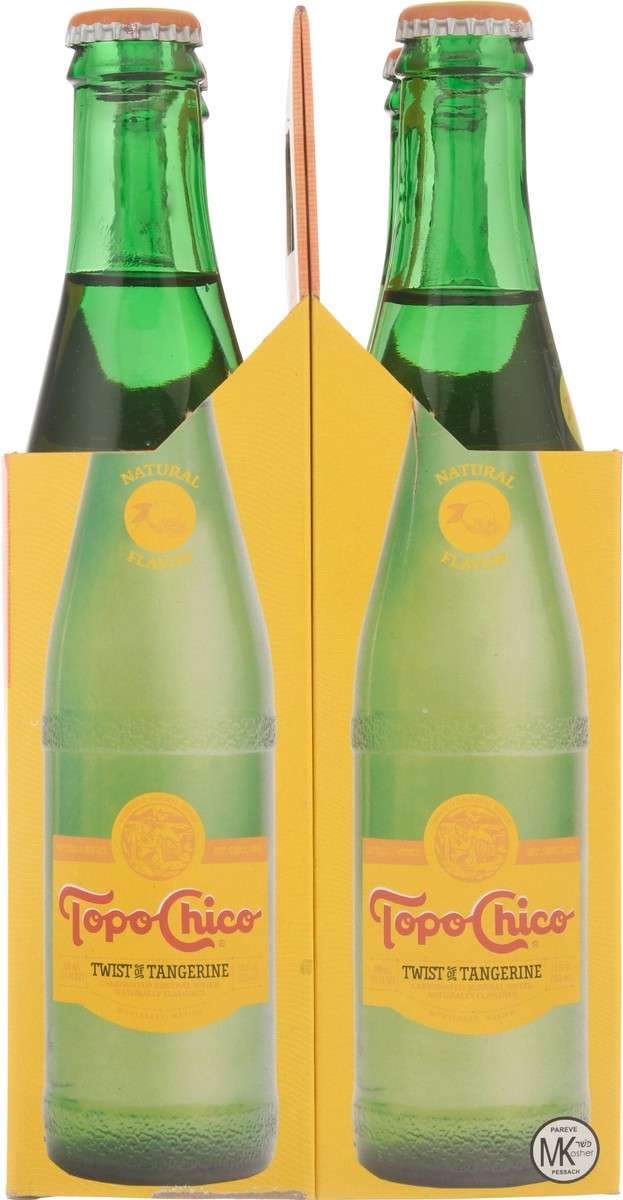 slide 6 of 10, Topo Chico 4 Pack Twist of Tangerine Carbonated Mineral Water 4-12 fl oz Bottles, 4 ct