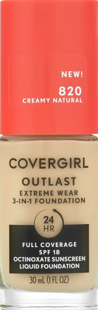 slide 2 of 3, Covergirl Outlast Extreme Wear 3-In-1 Foundation, Soft Stable 875, Spf20, 1 fl oz