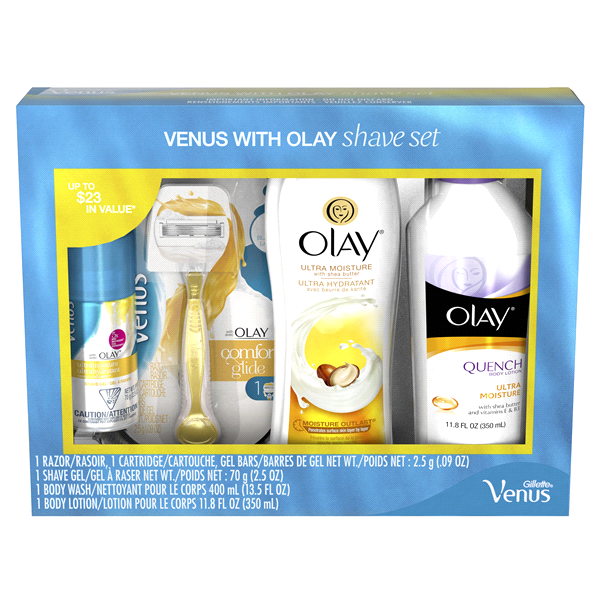 slide 1 of 1, Gillette Venus With Olay Ultra Moisture Female Shave Set, 1 ct