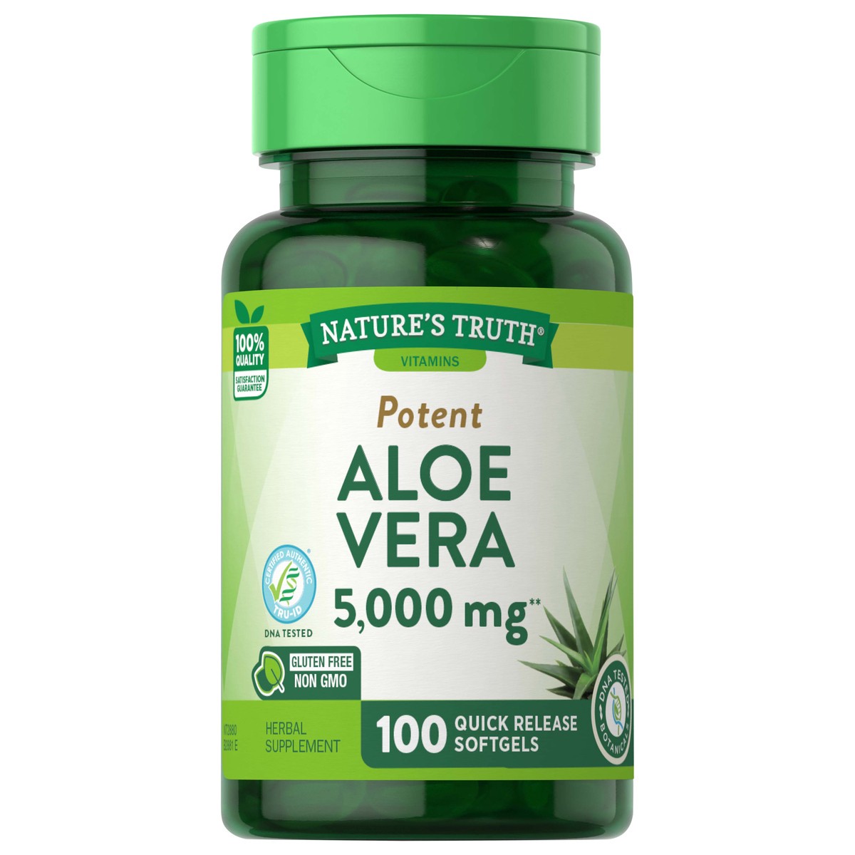 slide 1 of 4, Nature's Truth Aloe Vera 5,000**, 100 ct