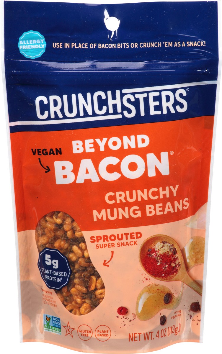 slide 7 of 9, Crunchsters Vegan Beyond Bacon Crunchy Mung Beans, 4 oz