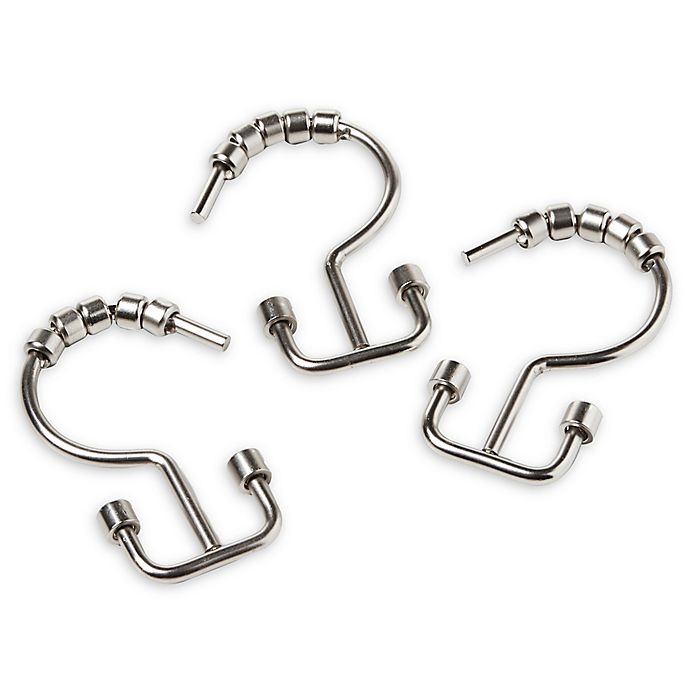 slide 1 of 1, Saturday Knight Double Hang Shower Curtain Hooks - Chrome, 12 ct