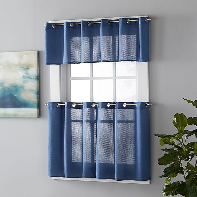 slide 4 of 5, Trio Window Valance - Denim Blue, 1 ct