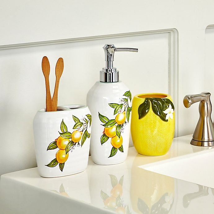 slide 2 of 5, Vern Yip by SKL Home Citrus Grove Toothbrush Holder - White, 1 ct