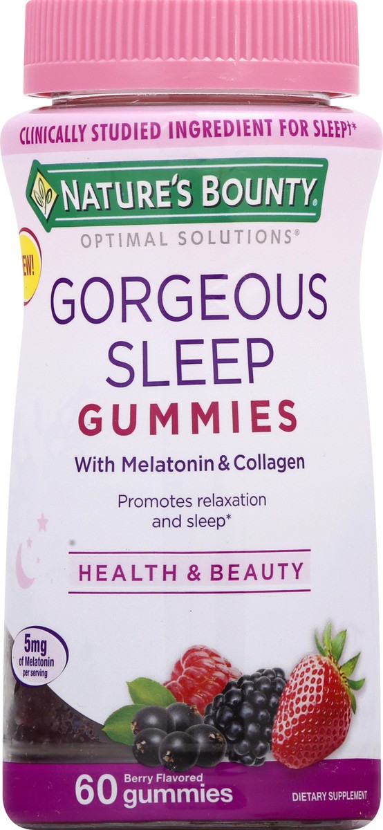 slide 5 of 11, Nature's Bounty Optimal Solutions Gummies Berry Flavored Gorgeous Sleep 60 ea, 60 ct