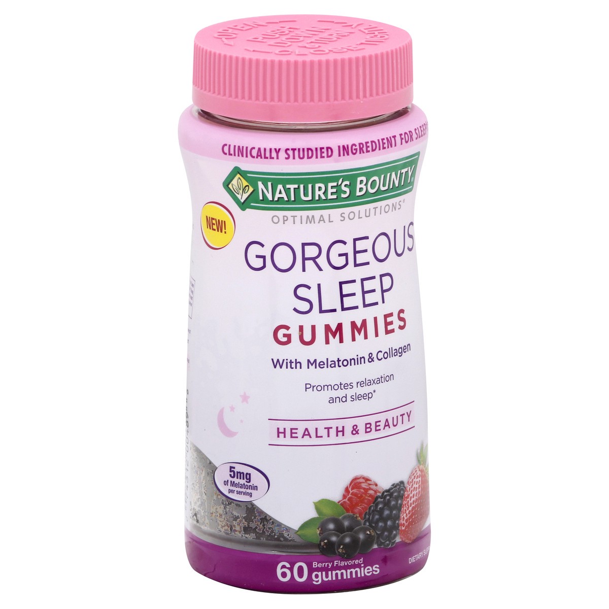 slide 10 of 11, Nature's Bounty Optimal Solutions Gummies Berry Flavored Gorgeous Sleep 60 ea, 60 ct