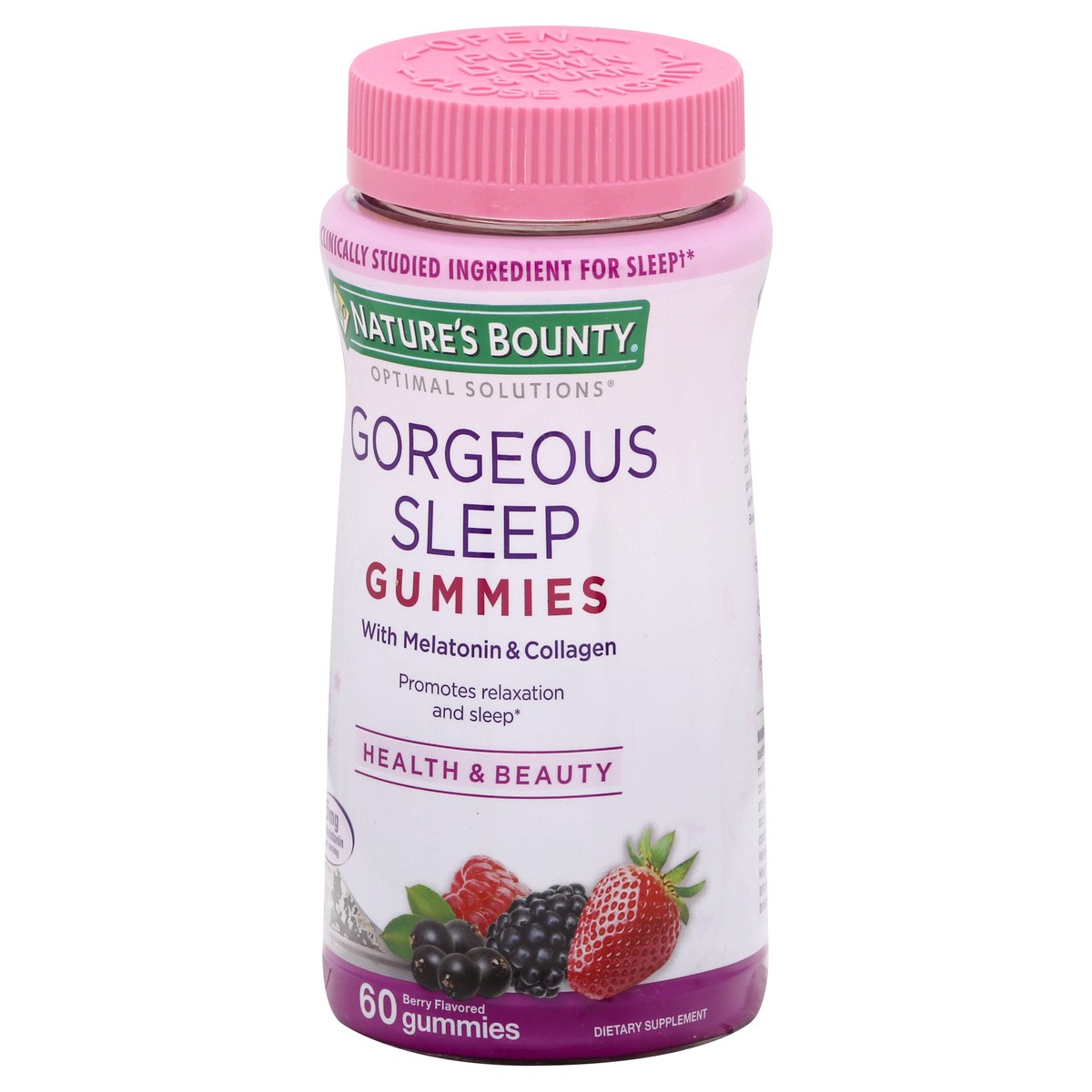 slide 6 of 11, Nature's Bounty Optimal Solutions Gummies Berry Flavored Gorgeous Sleep 60 ea, 60 ct