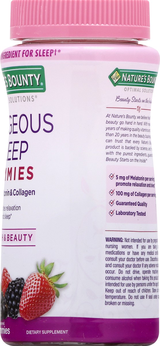 slide 11 of 11, Nature's Bounty Optimal Solutions Gummies Berry Flavored Gorgeous Sleep 60 ea, 60 ct