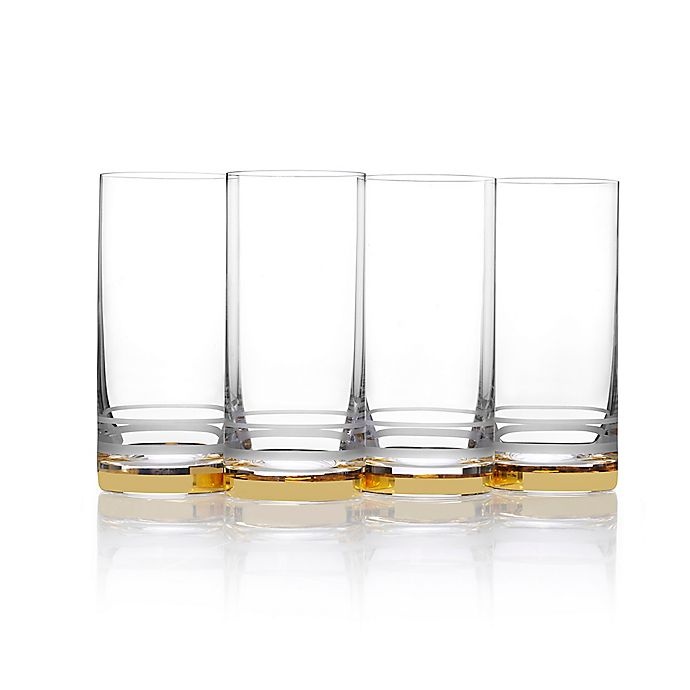 slide 1 of 1, Mikasa Lux Highball Glasses - Gold, 4 ct