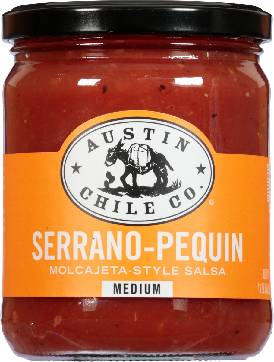 slide 1 of 13, Austin Chile Co. Molcajeta-Style Medium Serrano-Pequin Salsa 16 oz, 16 oz