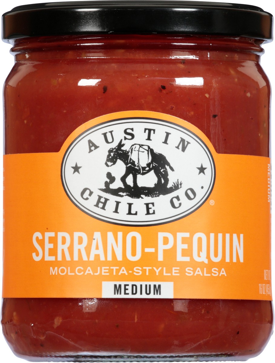 slide 8 of 13, Austin Chile Co. Molcajeta-Style Medium Serrano-Pequin Salsa 16 oz, 16 oz