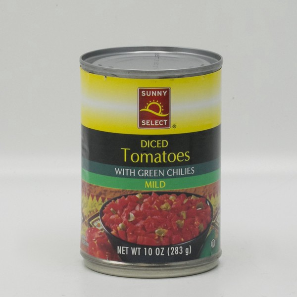 slide 1 of 1, Sunny Select, Mild Diced Tomatoes With Green Chilies - 10 oz, 10 oz