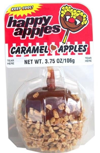 slide 1 of 1, Happy Apples Missouri Grown Caramel Apple With Nuts, 3.75 oz