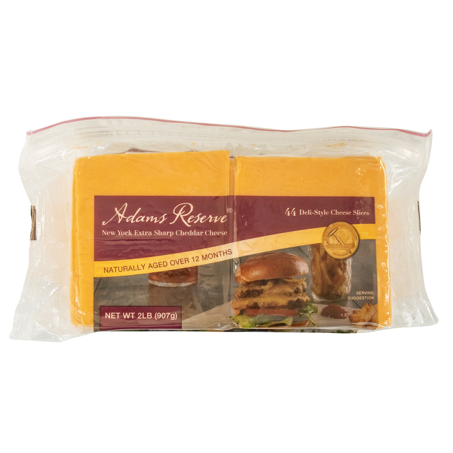 slide 1 of 1, Adams Reserve Extra Sharp Cheddar Cheese Slices, 32 oz, 