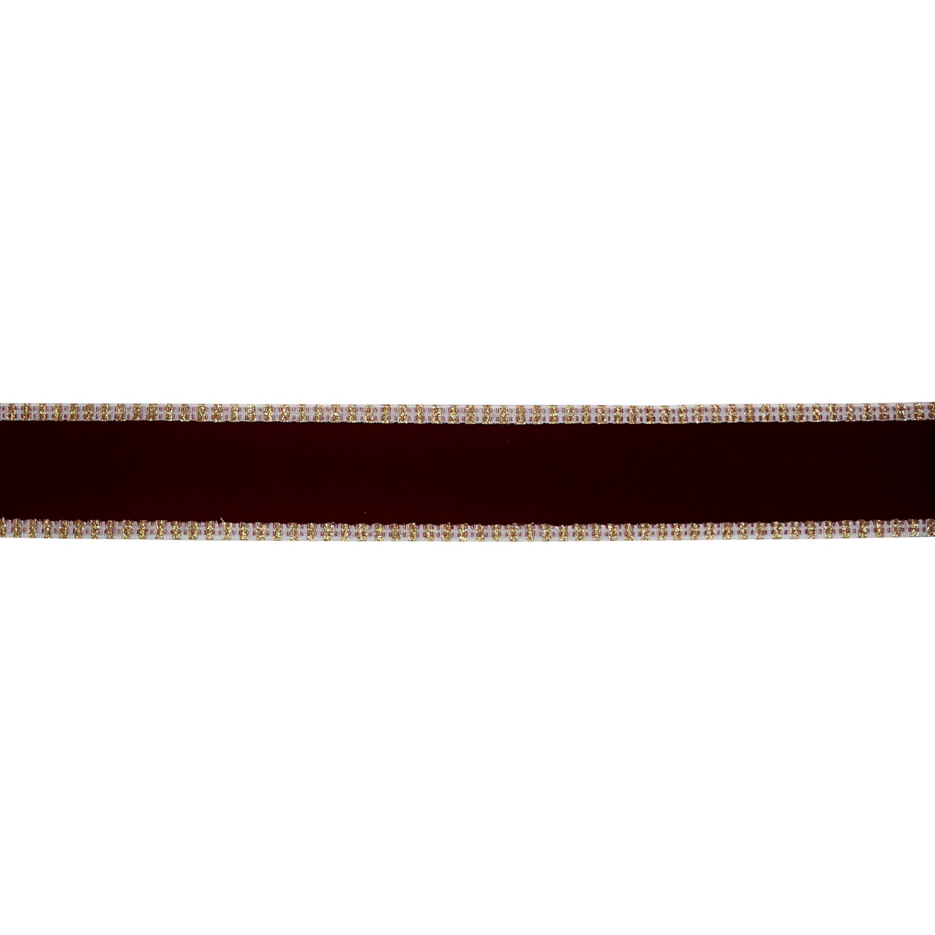 slide 3 of 3, 1.5" X 25ft. Burgundy With Gold Edges Wired Ribbon By Celebrate It, 1.5 in x 25 ft