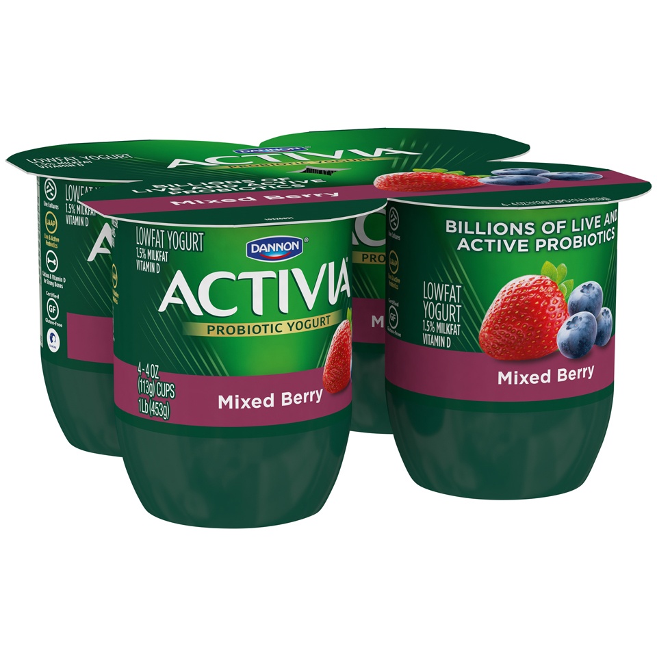 slide 2 of 7, Activia Vanilla Probiotic Yogurt, Low Fat Yogurt Cups, 4 OZ, 4 Ct, 4 ct