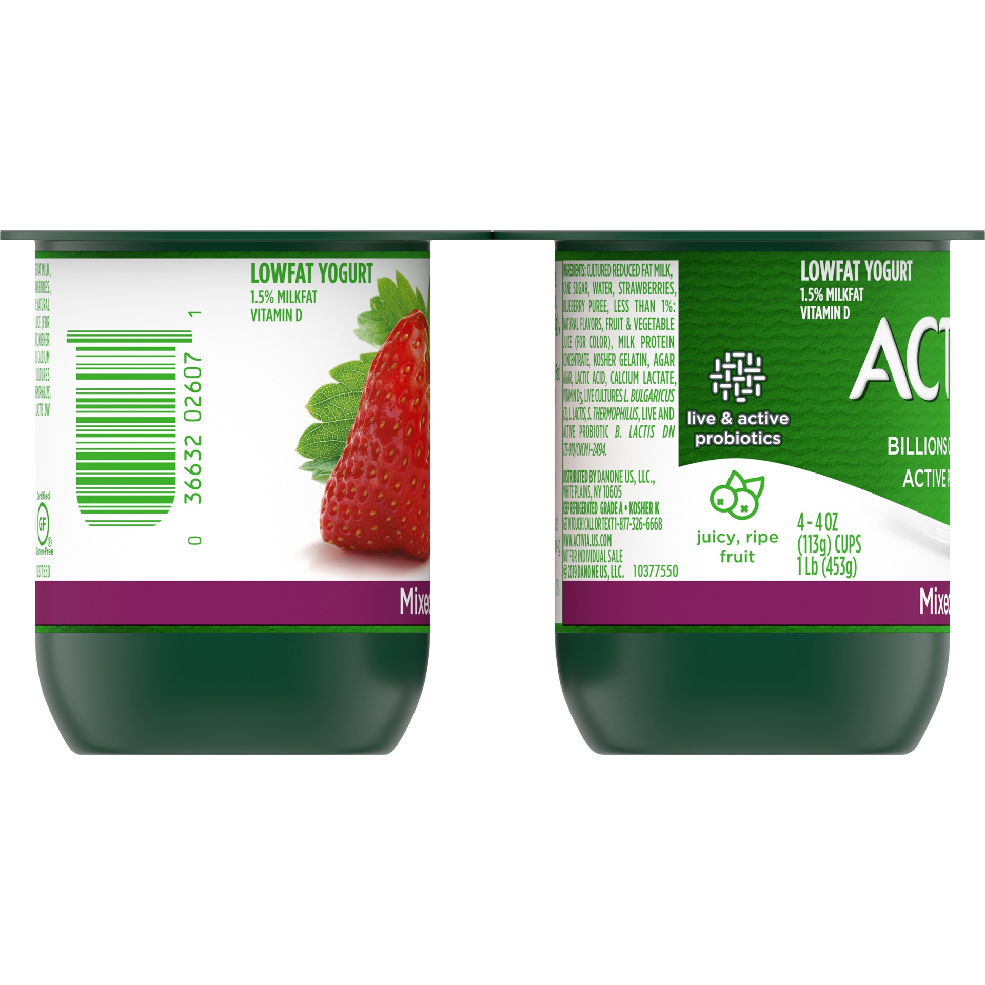 slide 7 of 7, Activia Vanilla Probiotic Yogurt, Low Fat Yogurt Cups, 4 OZ, 4 Ct, 4 ct