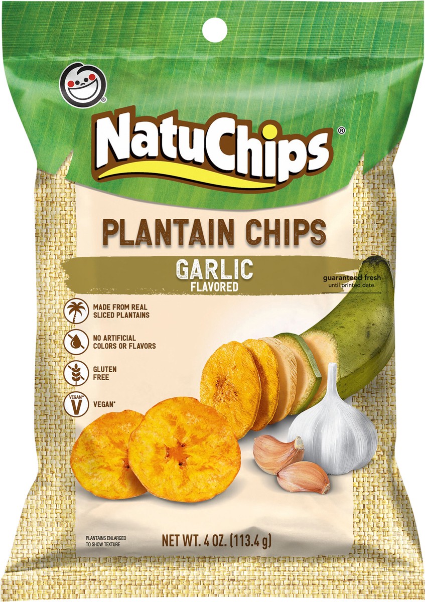 slide 3 of 7, NatuChips Plantain Chips Garlic Flavored 4 Oz, 4 oz