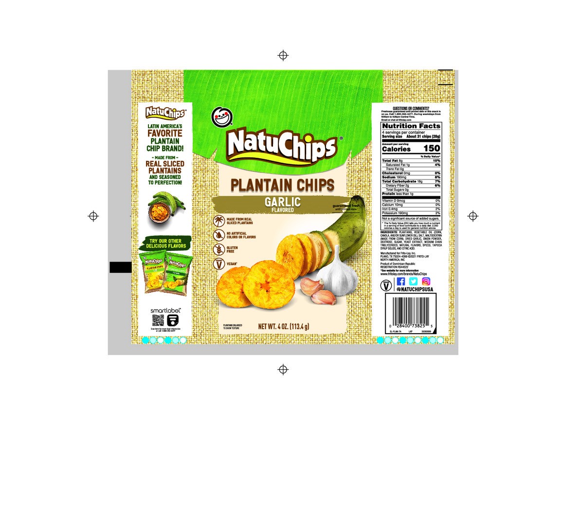 slide 2 of 7, NatuChips Plantain Chips Garlic Flavored 4 Oz, 4 oz