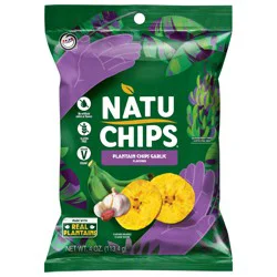 NatuChips Plantain Chips Garlic Flavored 4 Oz