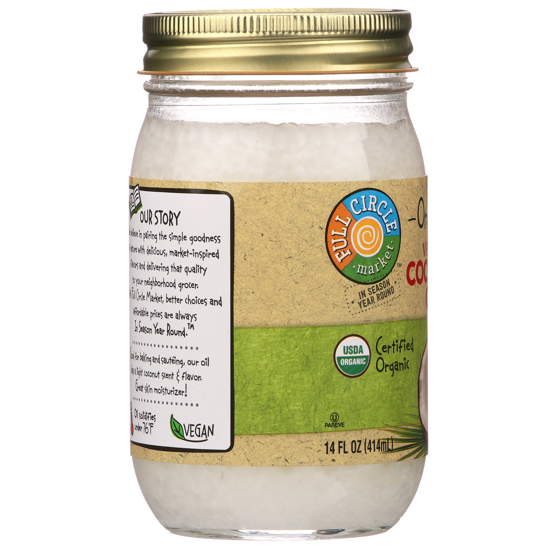 slide 4 of 6, Full Circle Market Organic Virgin Coconut Oil 14 oz, 14 oz