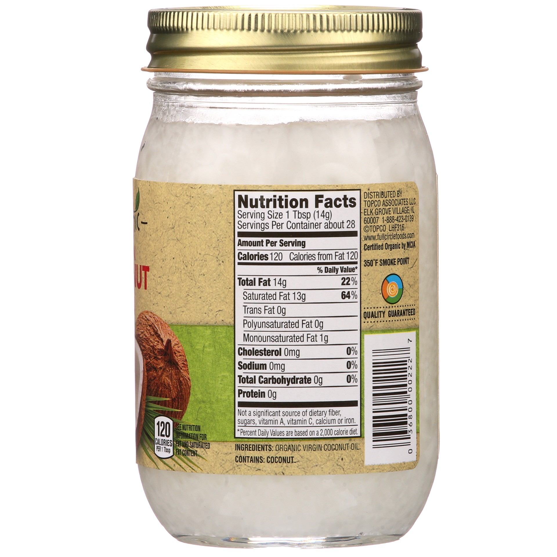 slide 5 of 6, Full Circle Market Organic Virgin Coconut Oil 14 oz, 14 oz