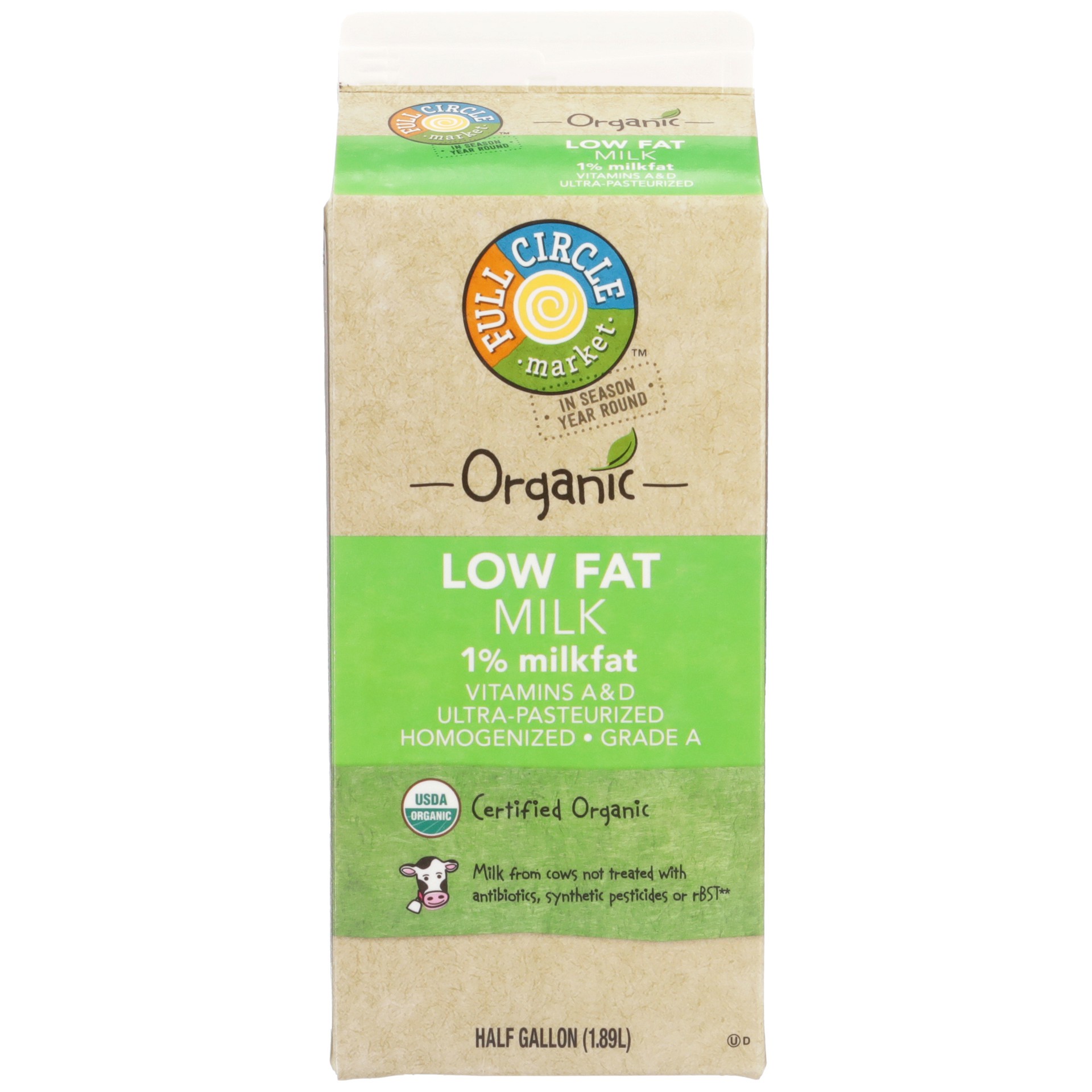 slide 4 of 6, Full Circle Market Organic Low Fat 1% Milk, 64 fl oz