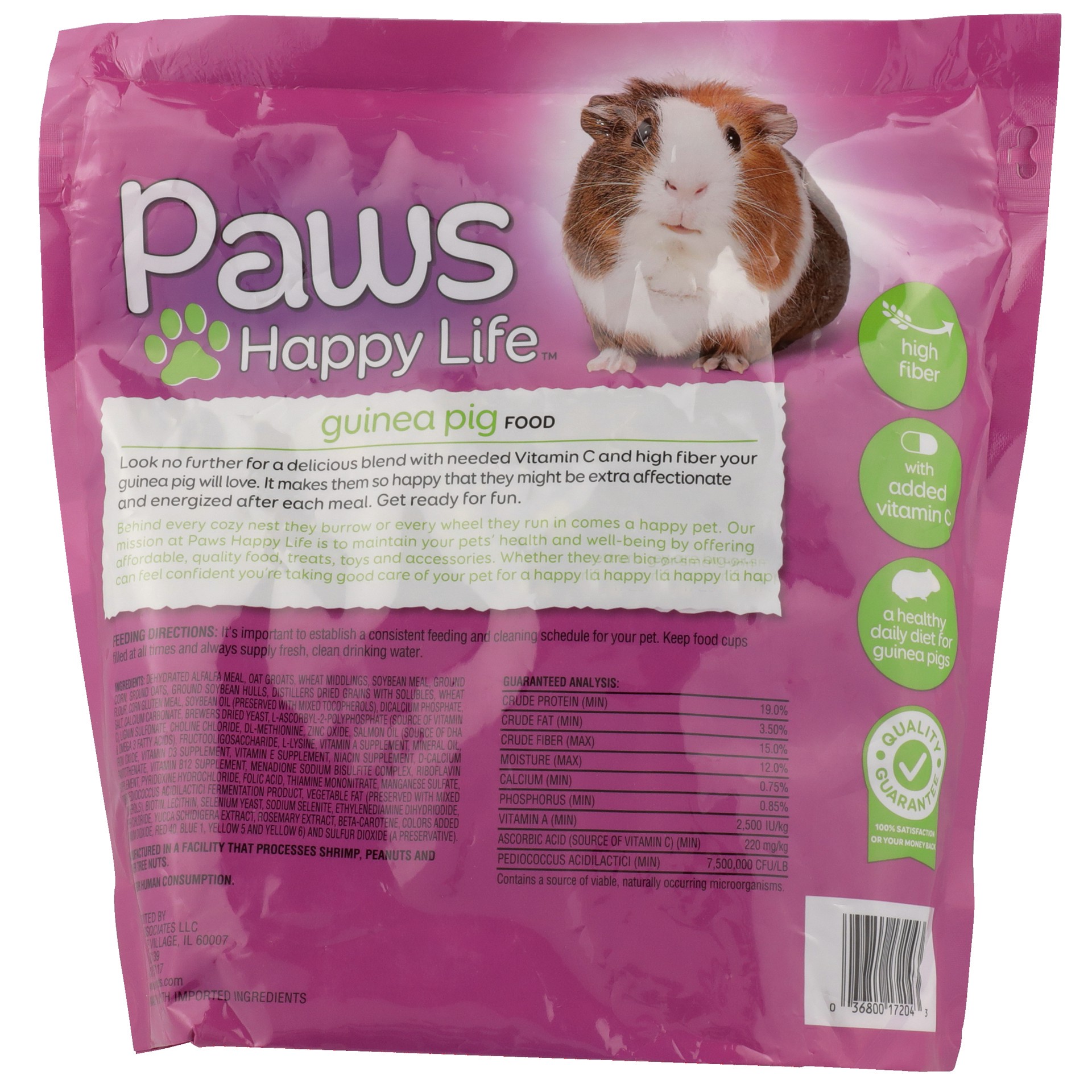 slide 3 of 6, Paws Happy Life Guinea Pig Food, 4 lb
