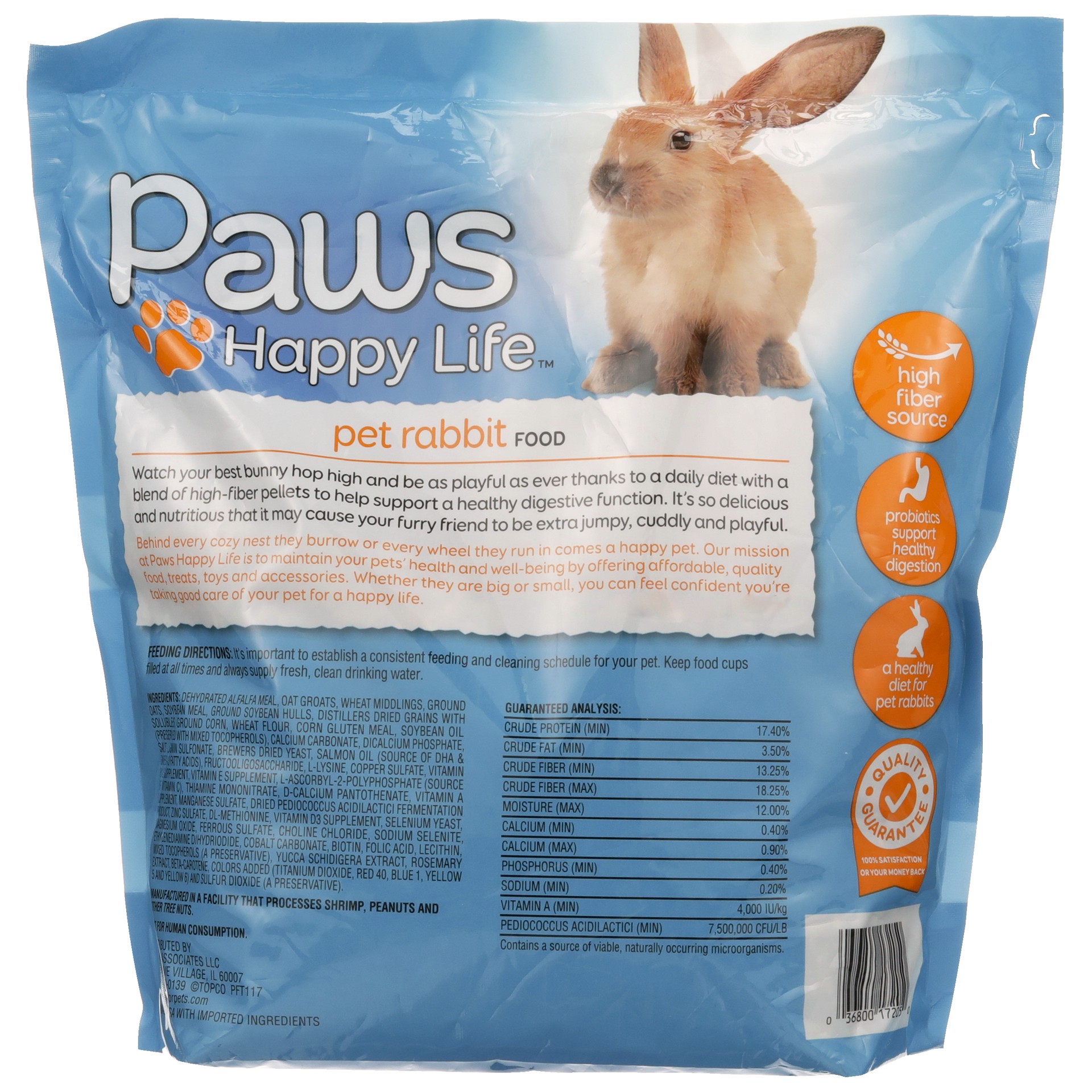 slide 5 of 6, Paws Happy Life Pet Rabbit Food 4 lb, 4 lb
