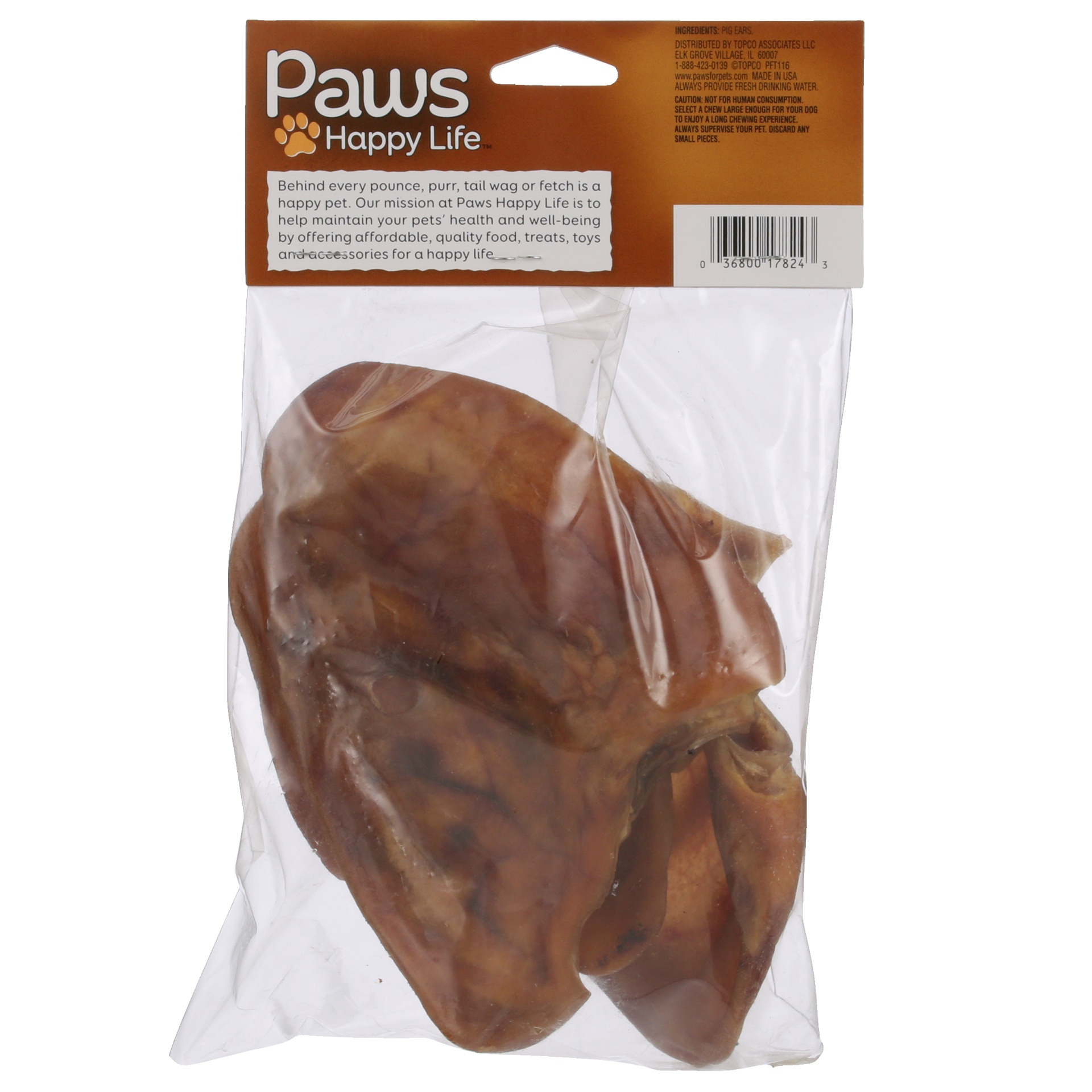 slide 4 of 6, Paws Happy Life Paws Naturals Pig Ears Dog Chews, 5 ct