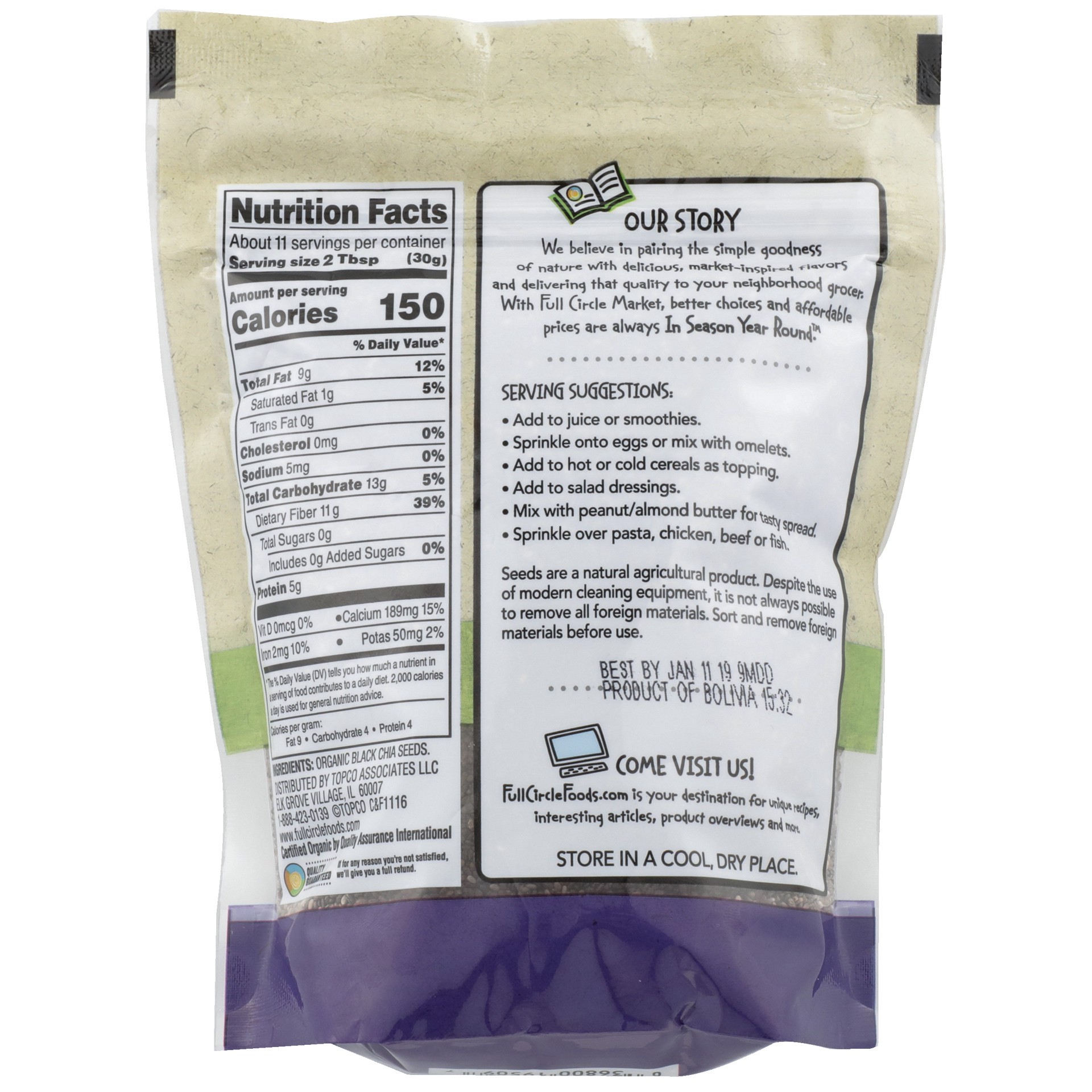 slide 5 of 6, Full Circle Market Chia Seed - 12 oz, 12 oz