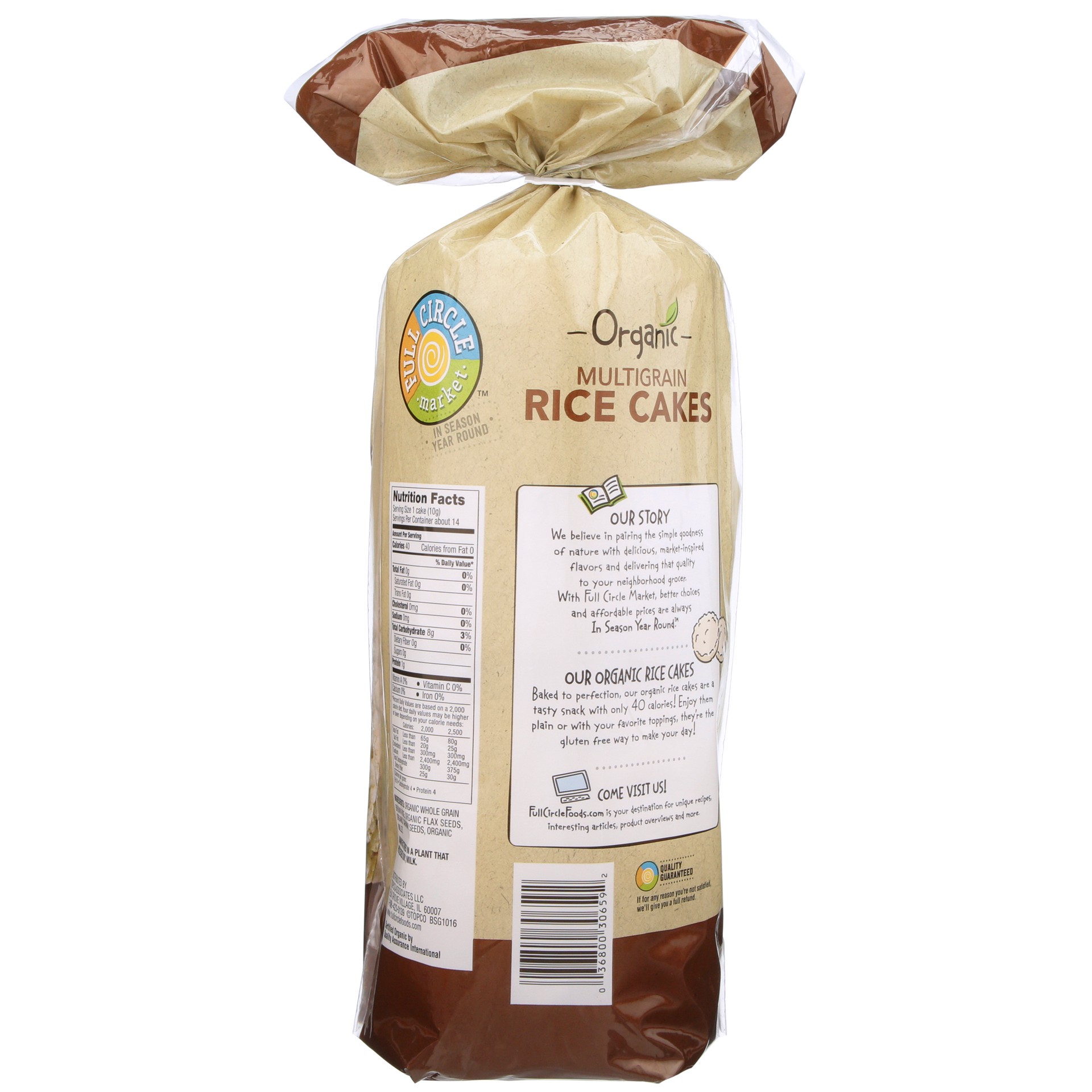 slide 4 of 6, Full Circle Market Multigrain Rice Cakes, 4.9 oz