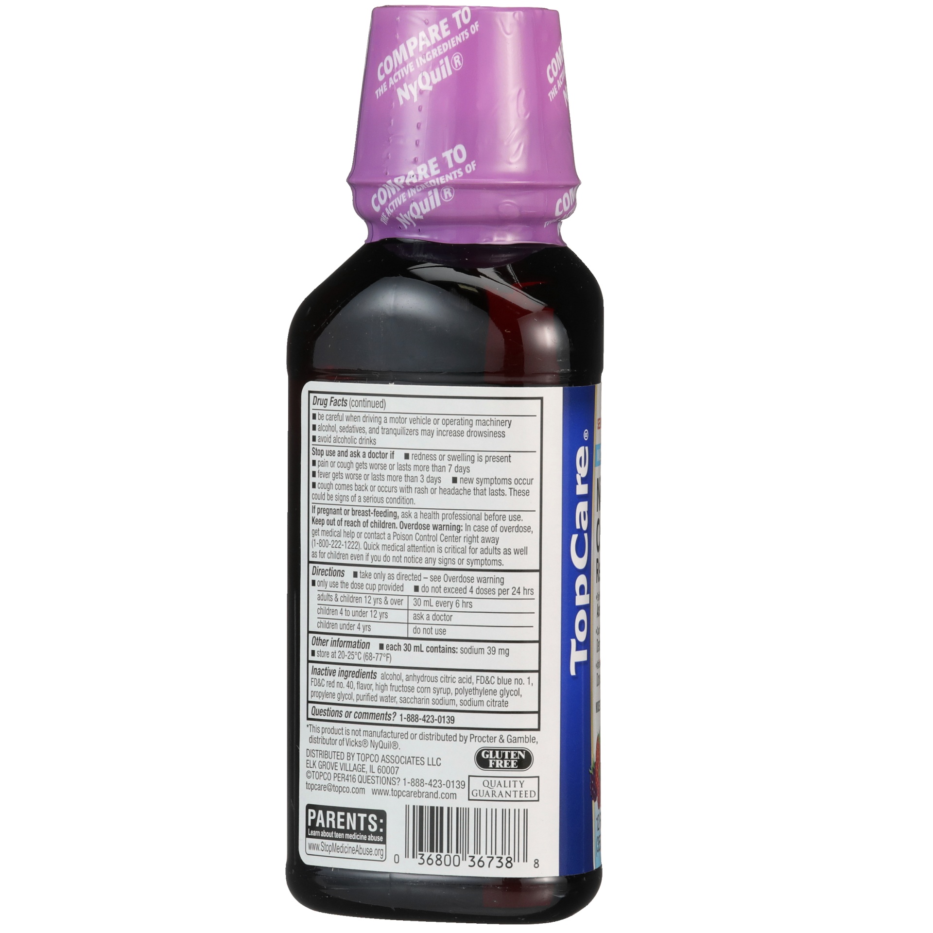 slide 5 of 6, TopCare Nite Time Cold Flu Relief Mixed Berry Flavor, 12 fl oz