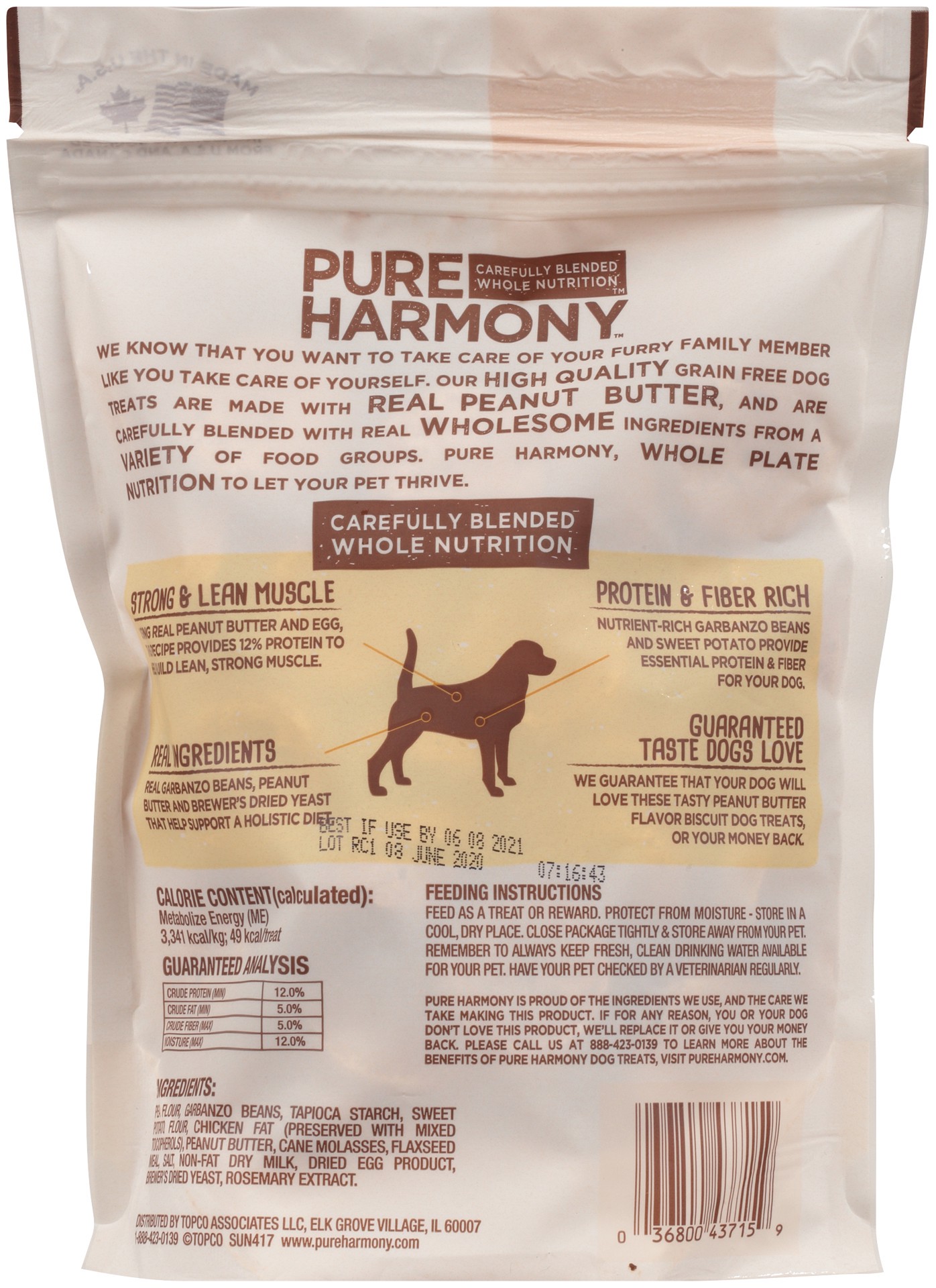 slide 5 of 6, Pure Harmony Grain Free Peanut Butter Flavor Biscuit Dog Treats 12 oz, 12 oz