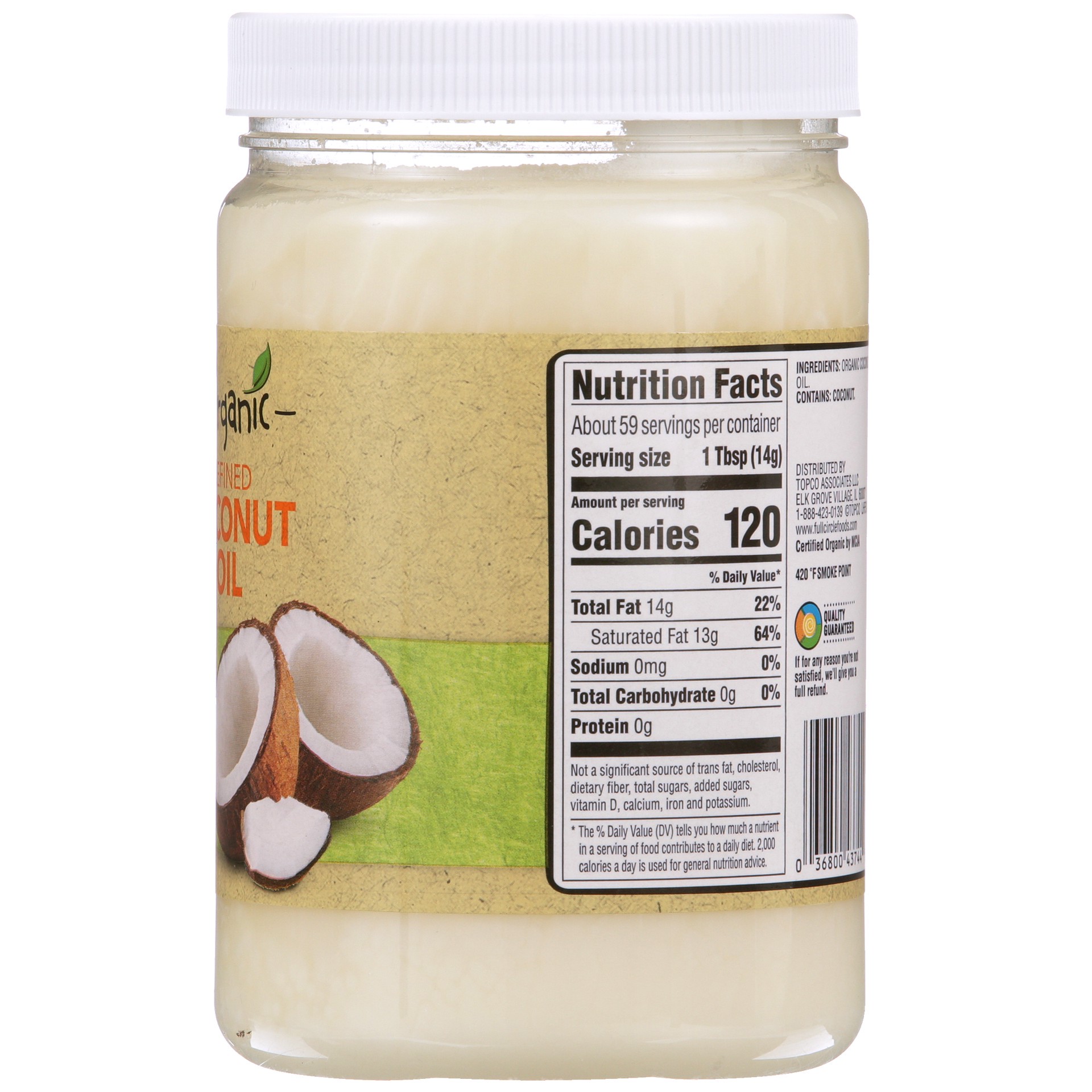 slide 5 of 6, Full Circle Market Organic Refined Coconut Oil - 30 oz, 30 oz