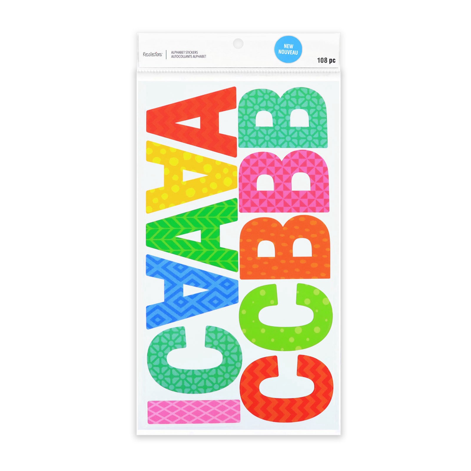 slide 4 of 4, Printed Block Alphabets Stickers By Recollections, 3.25 in