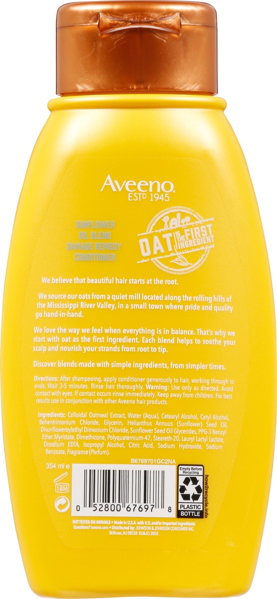 slide 5 of 9, Aveeno Sunflower Oil Blend Damage Remedy Conditioner 12 fl oz, 12 fl oz