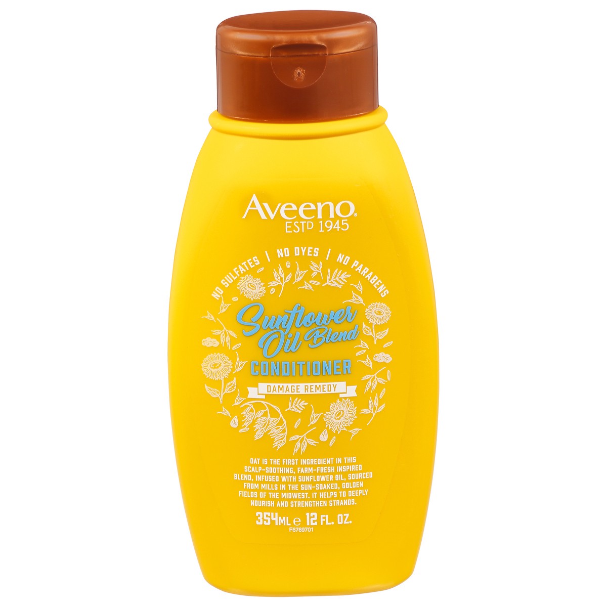 slide 1 of 9, Aveeno Sunflower Oil Blend Damage Remedy Conditioner 12 fl oz, 12 fl oz