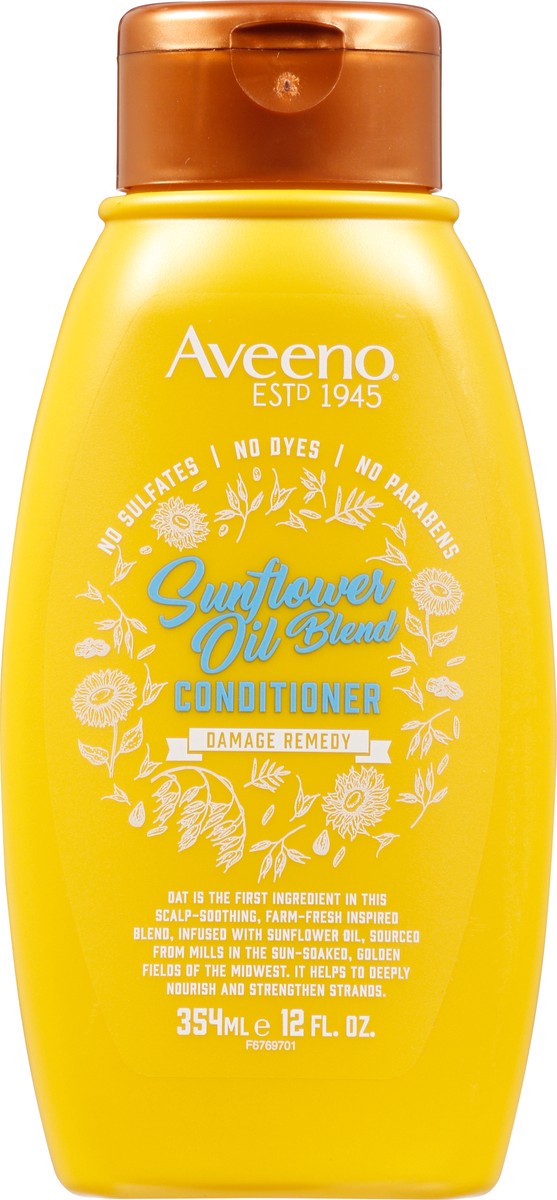 slide 6 of 9, Aveeno Sunflower Oil Blend Damage Remedy Conditioner 12 fl oz, 12 fl oz