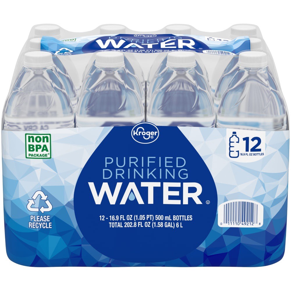 slide 2 of 3, Kroger Purified Drinking Water, 12 ct; 16.9 fl oz