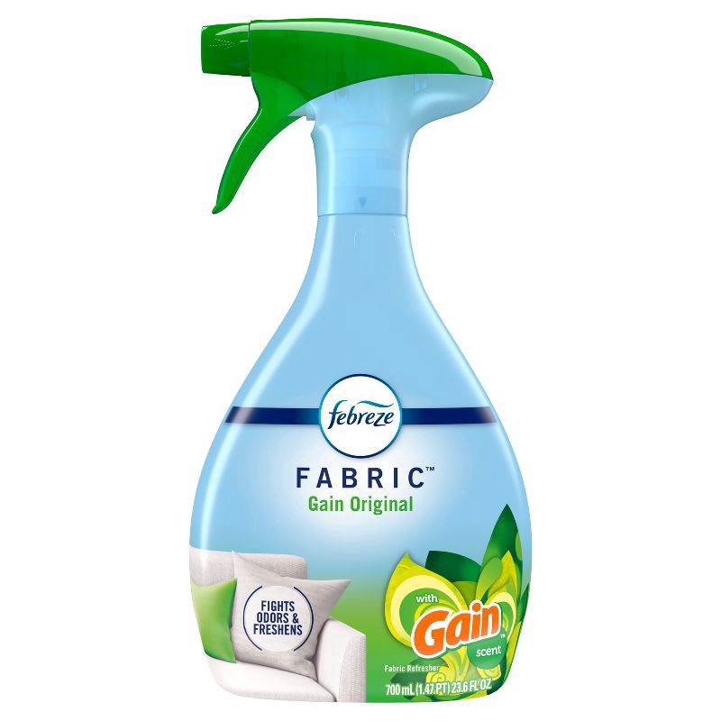 slide 5 of 9, Febreze Fabric Spray Air Freshener, Odor-Fighting Fabric Refresher, Gain Original Scent, 23.6 fl oz, 1.47 pt