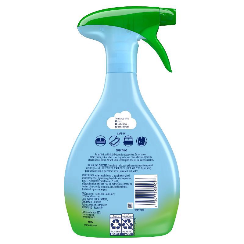 slide 9 of 9, Febreze Fabric Spray Air Freshener, Odor-Fighting Fabric Refresher, Gain Original Scent, 23.6 fl oz, 1.47 pt