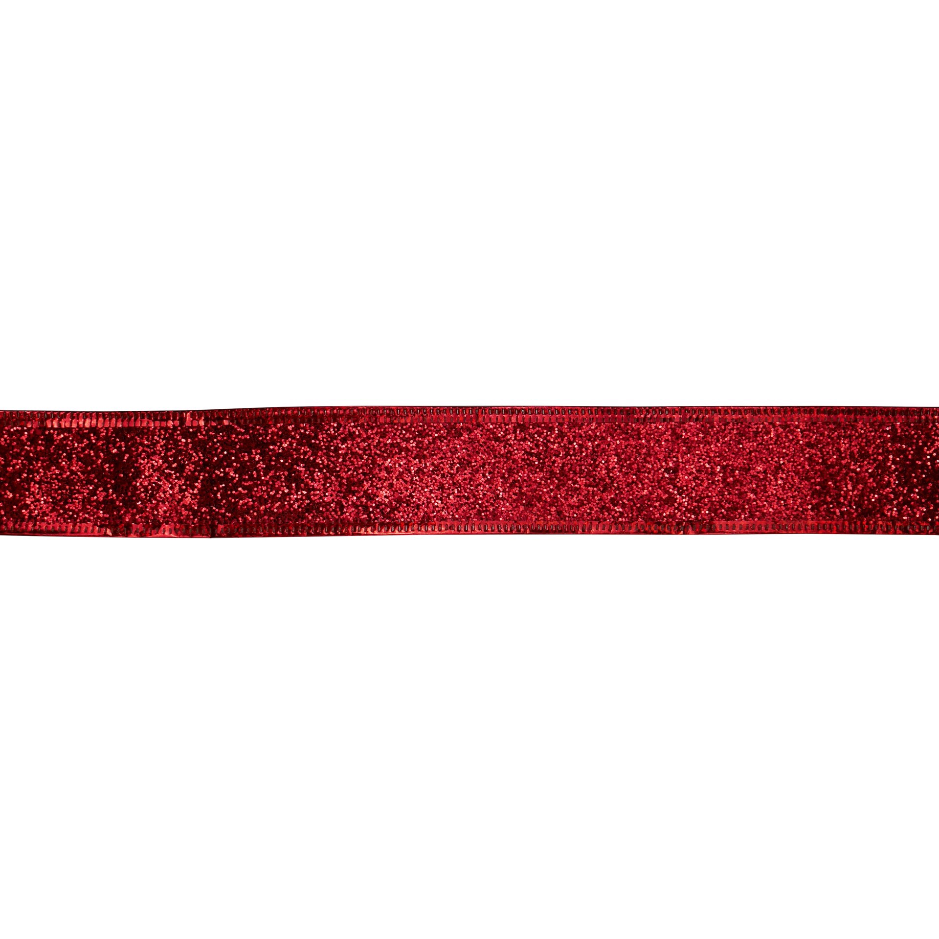 slide 2 of 3, 1.5" X 30ft. Red Wired Glitter Ribbon By Celebrate It, 1.5 in x 30 ft